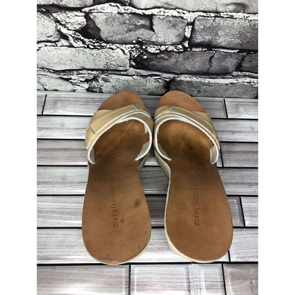 Manufacture d'Essai Beige Leather Wedge Platform Sandals Women’s Sz 38EU/7.5M US - Picture 8 of 16